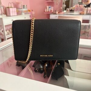 Michael Kors Black Crossbody Bag with Gold Chain